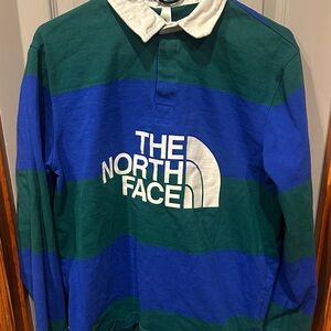 The North Face Blue and Green Rugby Shirt